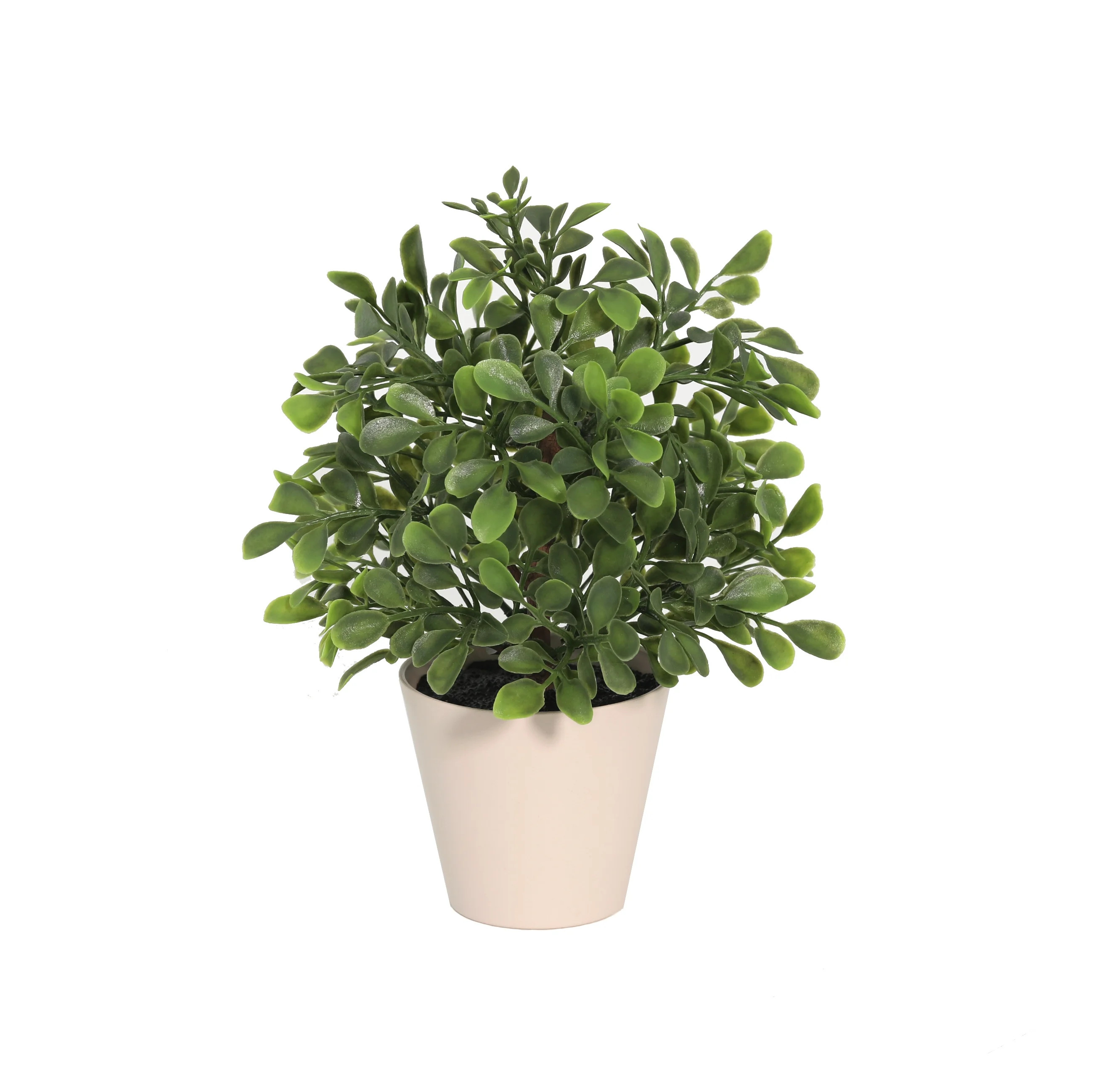 Mainstays 9" Artificial Boxwood Plant in Tan Planter Pot | Walmart (US)