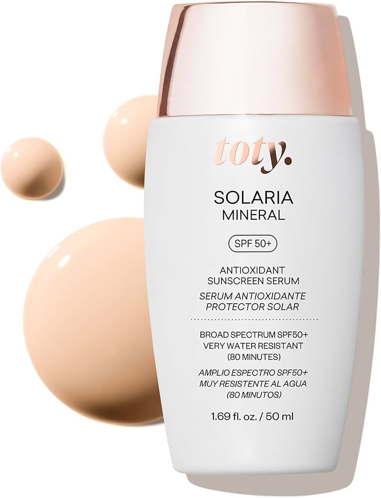 toty - Solaria Mineral SPF 50+ Antioxidant Sunscreen Serum- Mineral Tinted Face Sunscreen- Broad ... | Amazon (US)