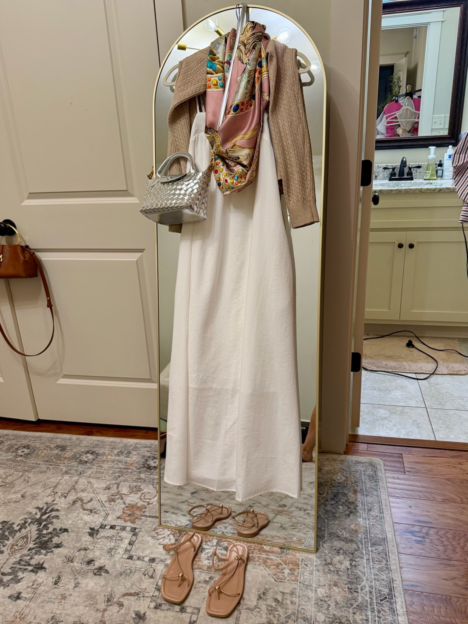 Travel day fit 
Dress- size small and sandals run TTS!

#LTKPetite #LTKmorningroutine #LTKootd