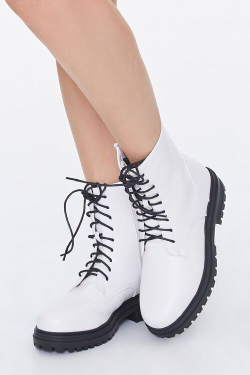 Faux Leather Lace-Up Ankle Boots | Forever 21 (US)