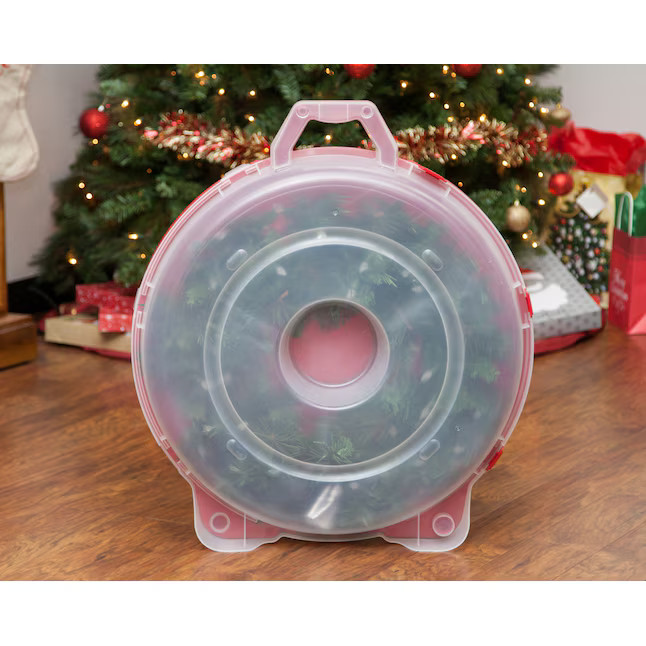 Holiday Living Clear Polypropylene Wreath Storage Container (For Wreaths Up to 24-in Diameter) | Lowe's