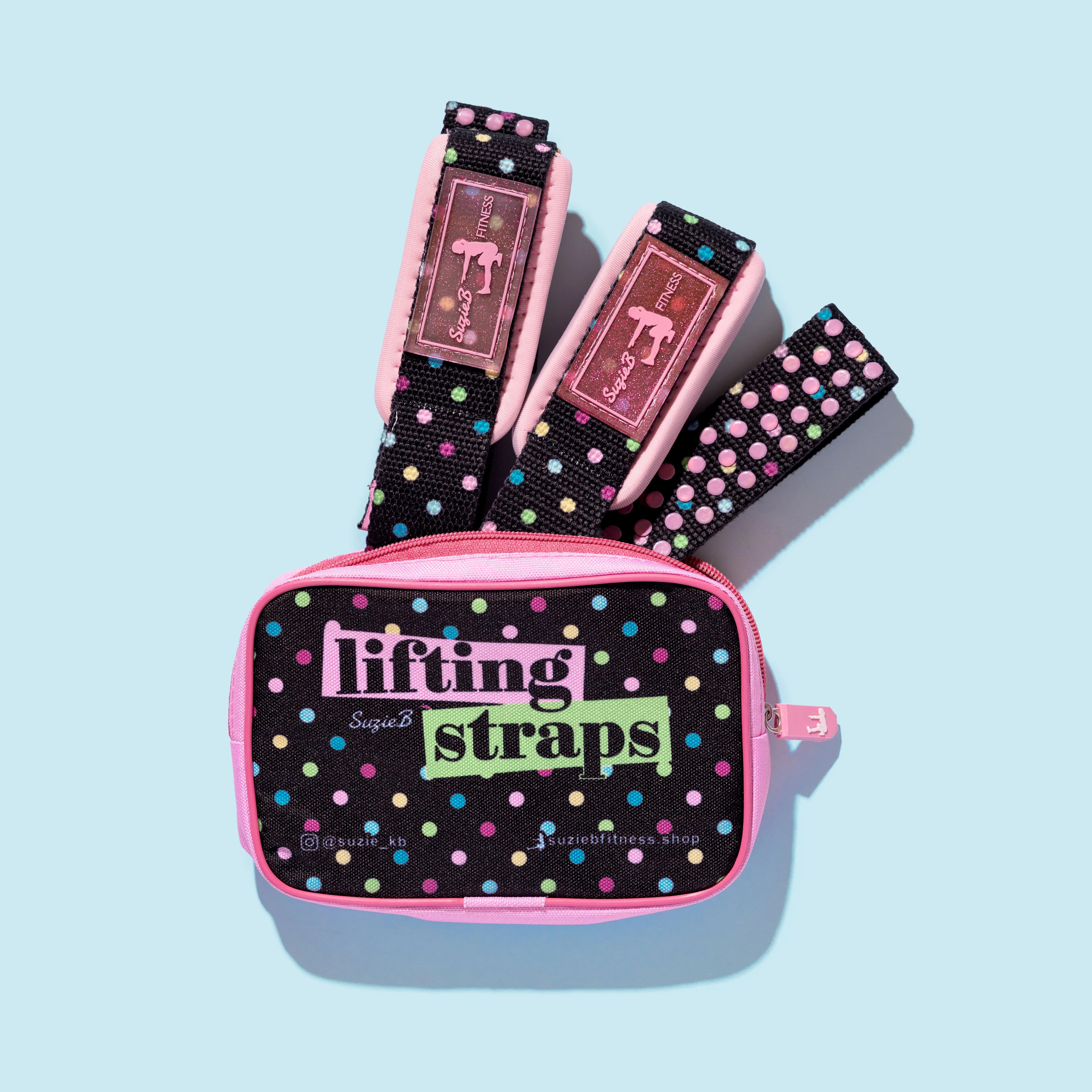 Black Sprinkle Lifting Straps | SuzieB Fitness