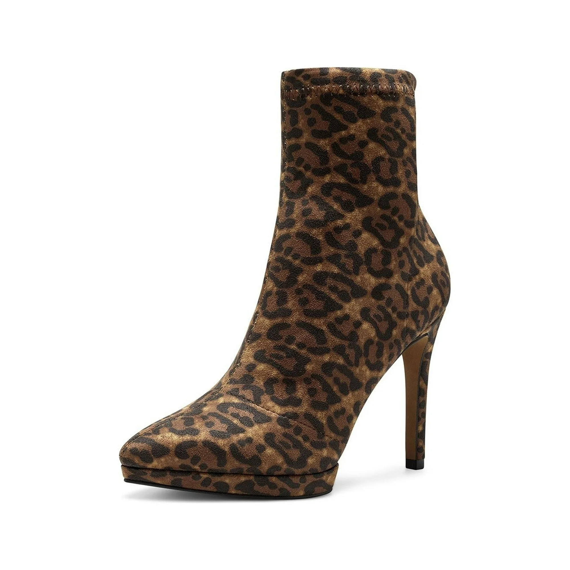 Jessica Simpson Valyn Leopard High Stiletto Heel Pointed Platform Bootie Natural (Natural, 9) | Walmart (US)