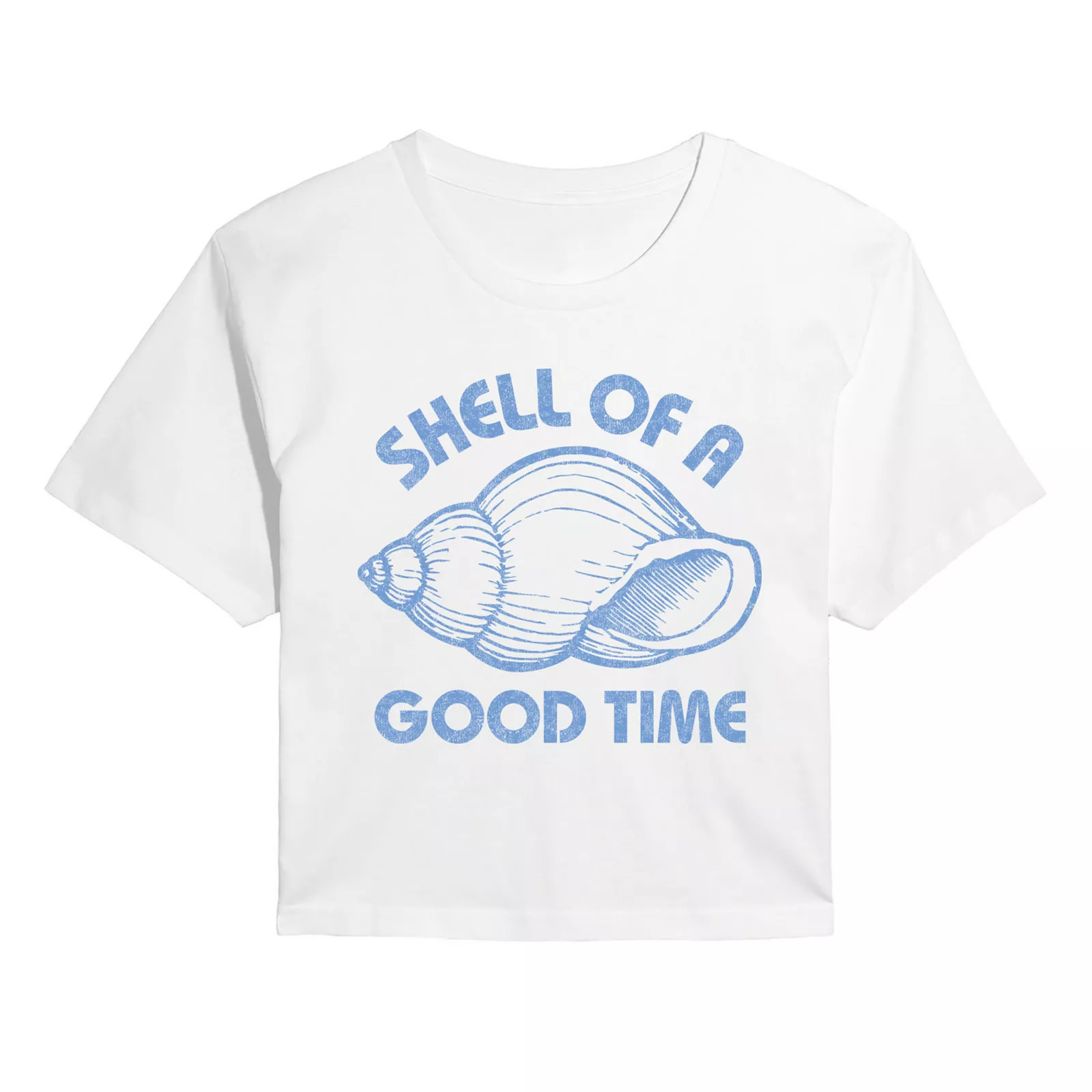 Juniors' Shell Of A Good Time Cropped Tee, Women's, Size: XXL, White | Kohl's