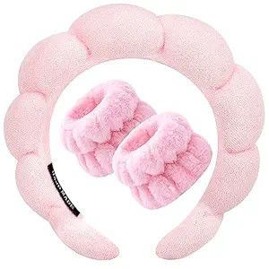 Zkptops Spa Headband for Washing Face Wristband Sponge Makeup Skincare Headband Terry Cloth Bubbl... | Amazon (US)