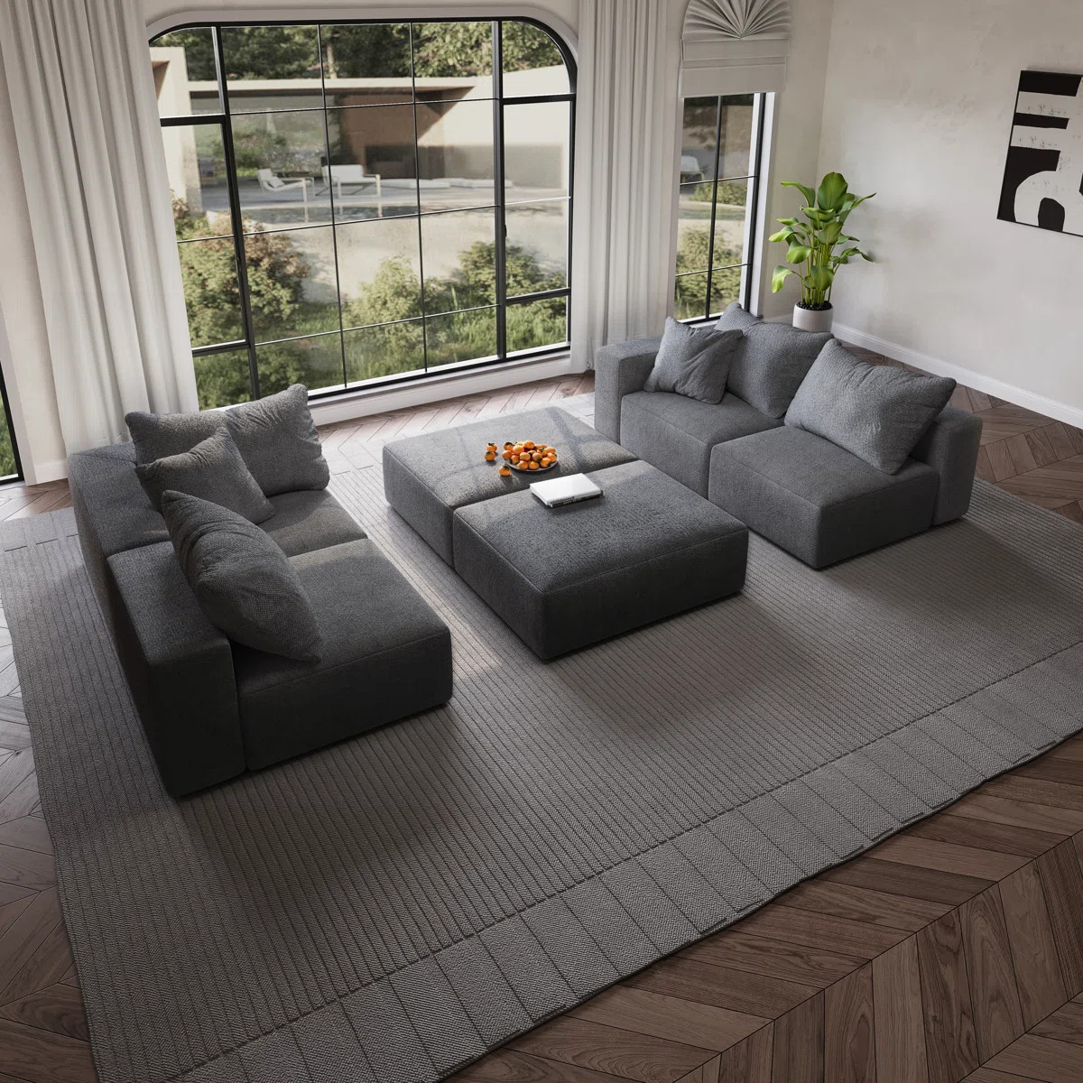 Oversized Comfort Modular Upholstered  Sofa , With Pillows | Wayfair North America
