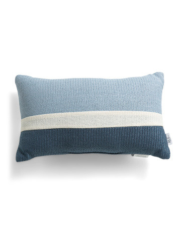 14X24 Block Striped Faux Straw Outdoor Pillow, Polyester | TJ Maxx