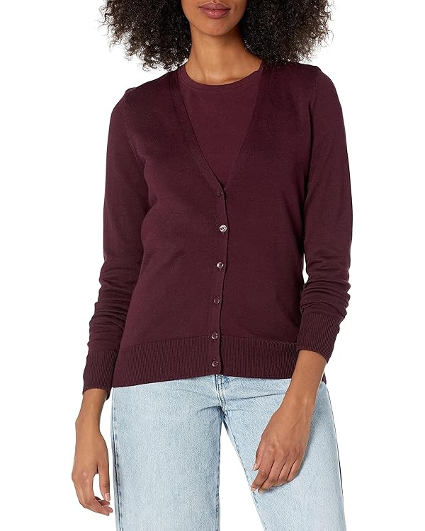 Amazon Essentials Women's Lightweight V-Neck Cardigan Sweater (Available in Plus Size) | Amazon (US)