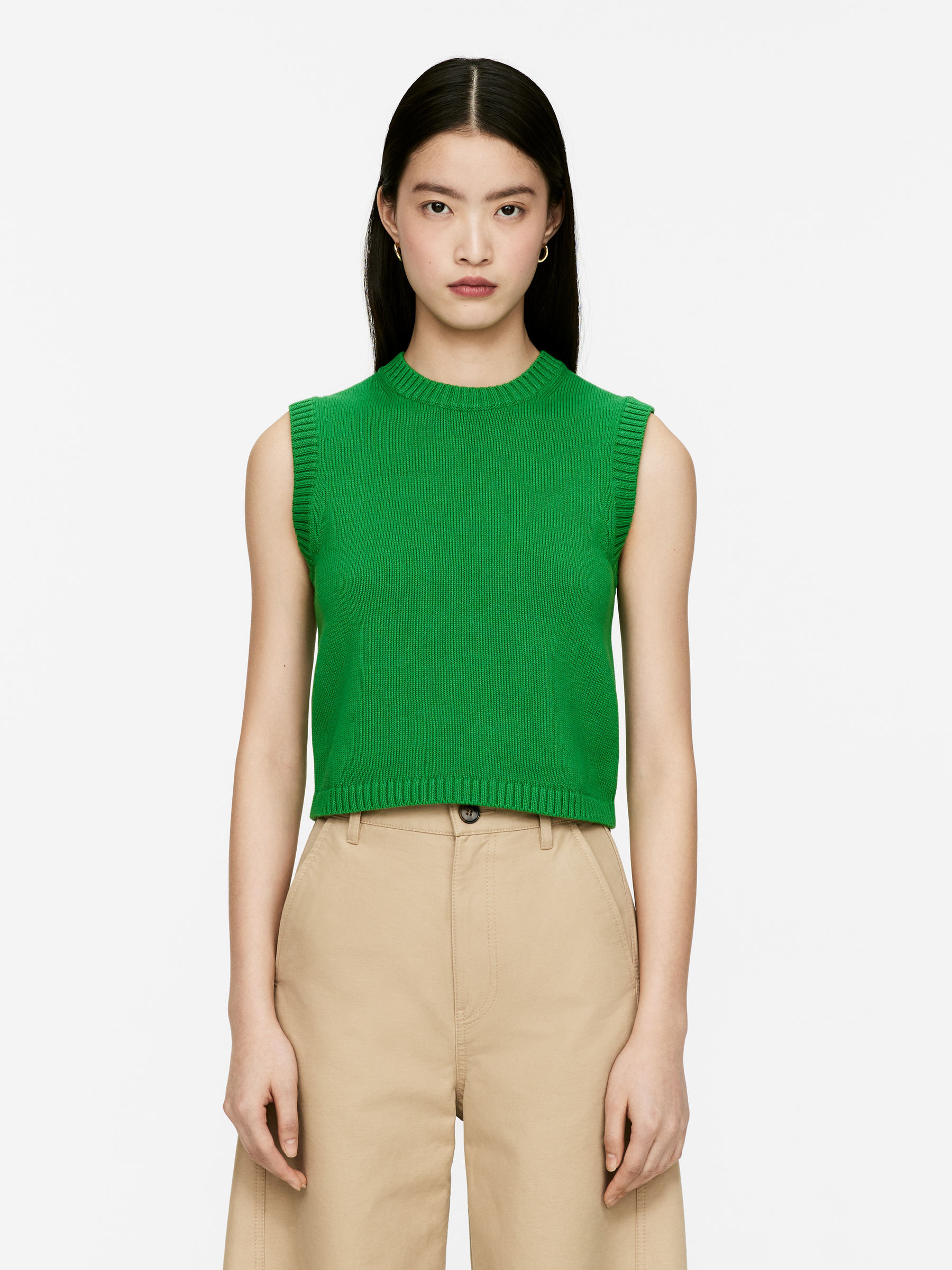 Cotton Vest – Green – Women – ARKET GB | Arket UK