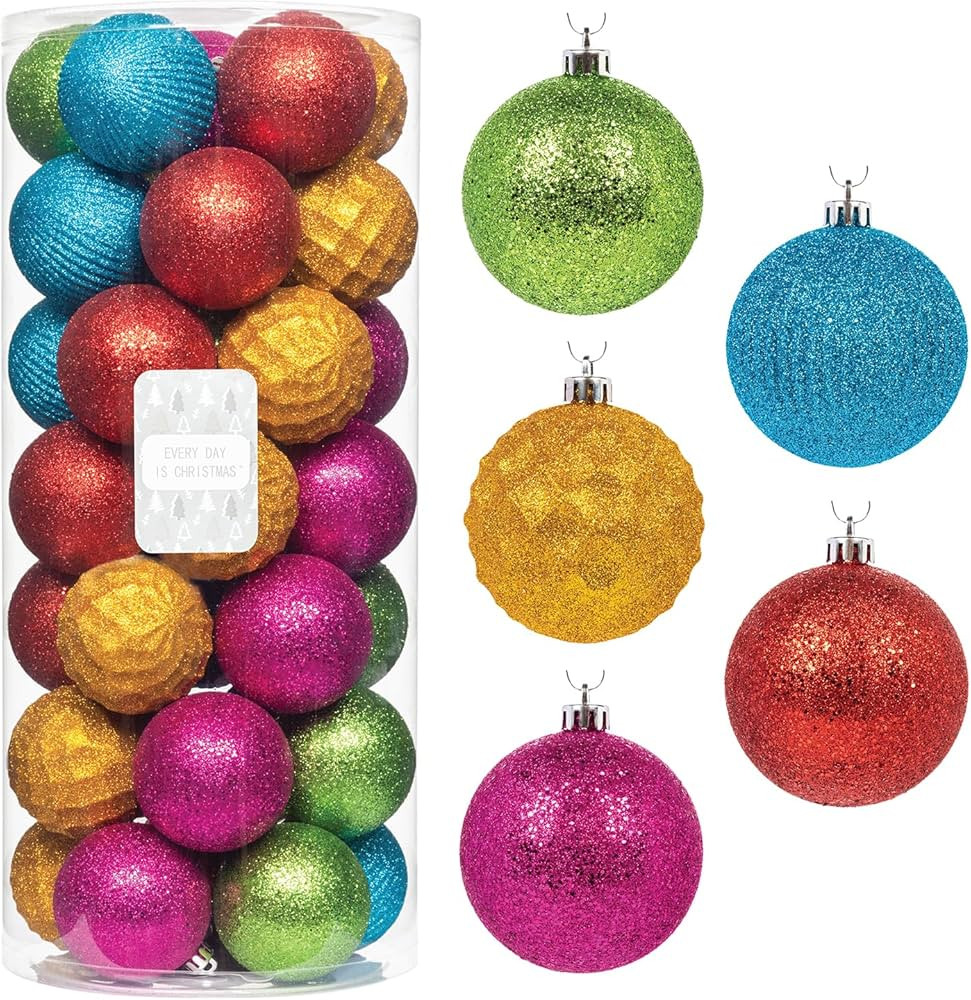 Every Day is Christmas Ornaments, Shatterproof Christmas Tree Ornament Set, Christmas Balls Decor... | Amazon (US)
