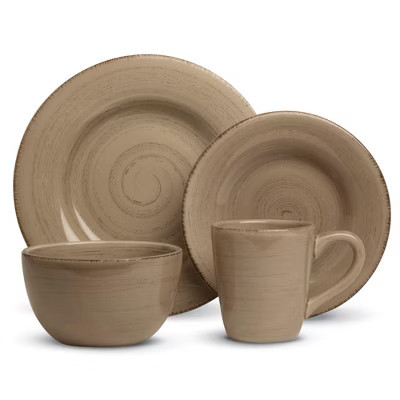 tag - Sonoma 16-Piece Ironstone Ceramic Dinner Set, A Stylish Way to Bring Bold Color to Your Table, Tan | Target