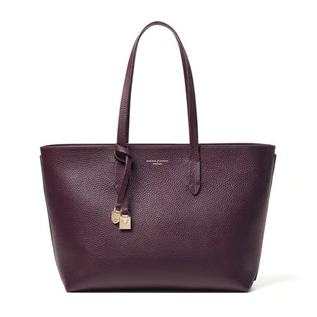 Zipped East West Tote with Charm

        
            
            Fig Pebble | Aspinal of London US