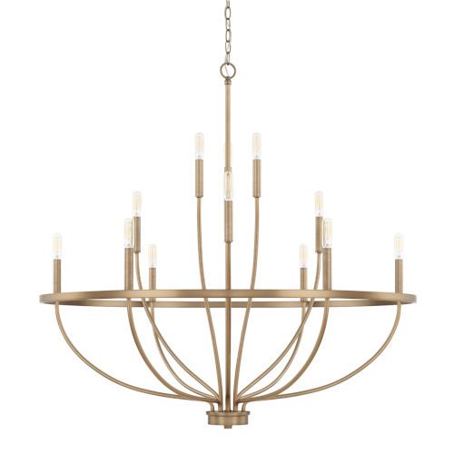 Capital Lighting Fixture Company HomePlace Greyson Aged Brass 40 Inch 12 Light Chandelier 428501a... | Bellacor