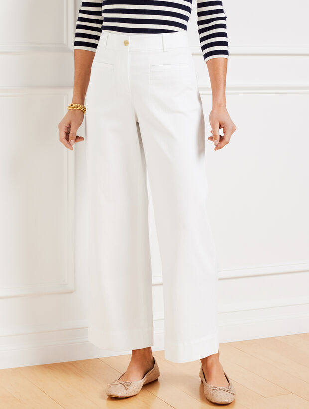 Wide Ankle Twill Pants | Talbots