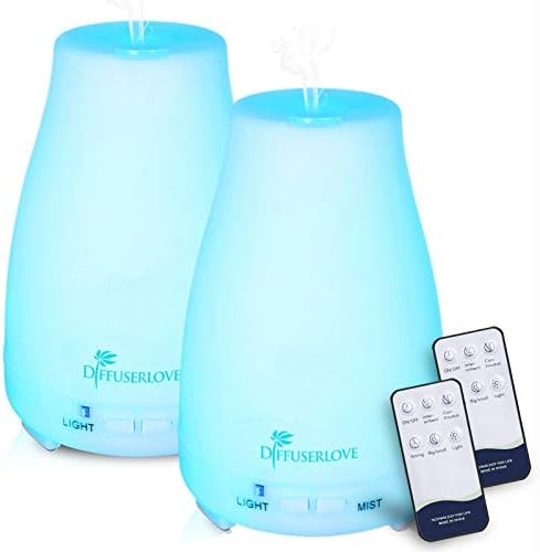 Diffuserlove 2 Pack Essential Oil Diffuser 200ML Remote Control Ultrasonic Aromatherapy Diffuser ... | Amazon (US)