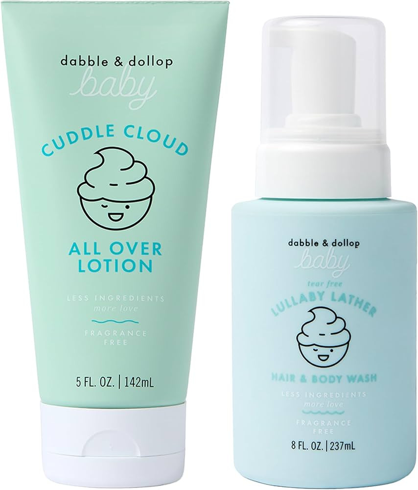 Dabble & Dollop Baby Infant Wash & Lotion Bundle – Fragrance-Free, Hypoallergenic, Dermatologis... | Amazon (US)