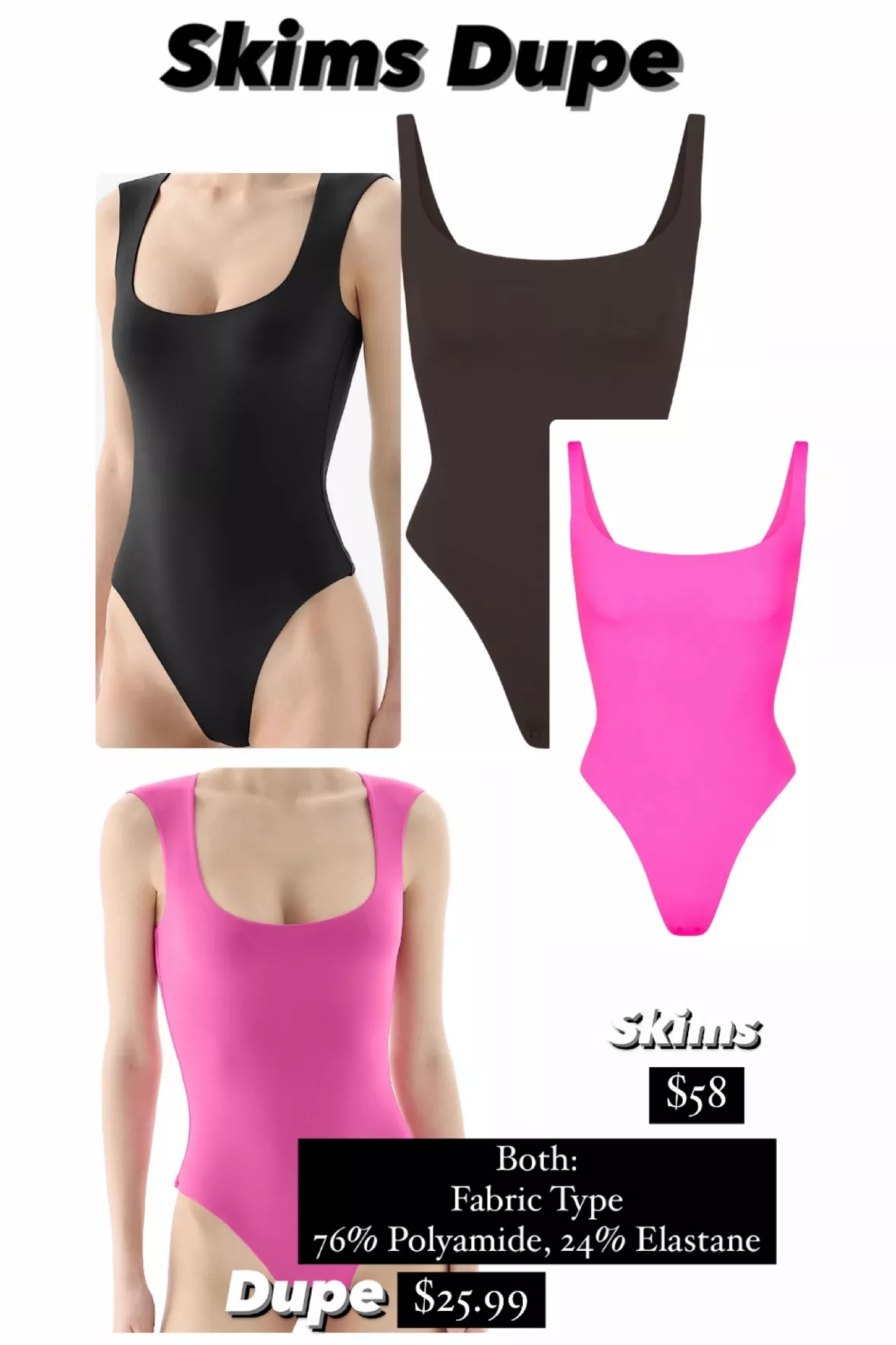 Skims VS  Dupe - which one do you think is best?? Also I can't b, Skims Bodysuit