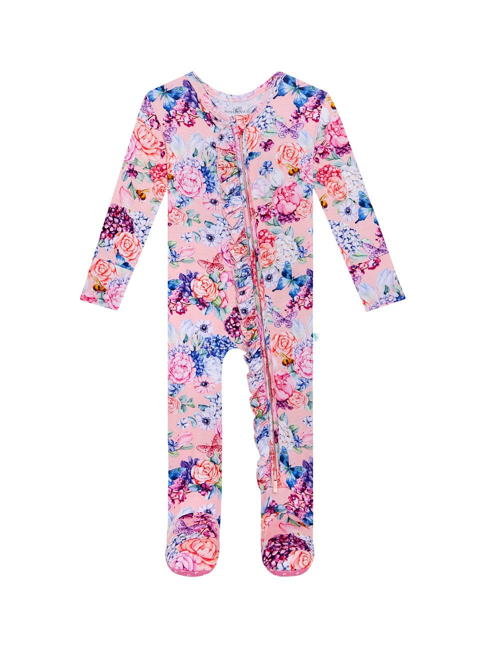 Baby Girl's Lyric Ruffle-Trim One-Piece Footie - Light Pastel Pink - Size 12 Months | Saks Fifth Avenue