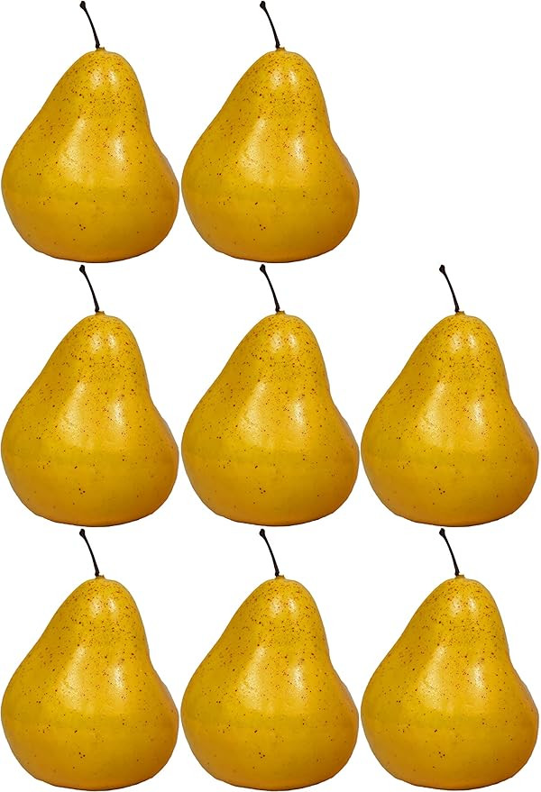 Set of 8 Decorative Life Size Faux Yellow Pears - Great for Decorating your Home, Creating a Stor... | Amazon (US)