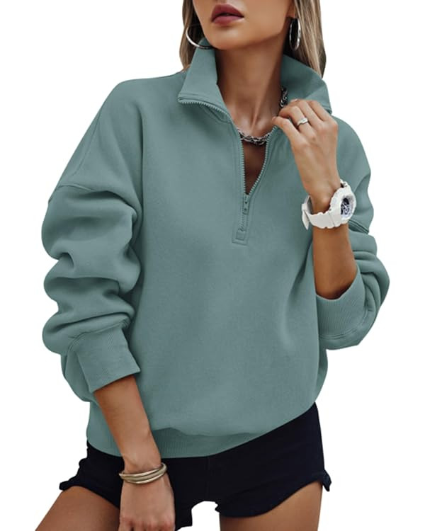 PRETTYGARDEN Womens Half Zip Oversized Sweatshirts Fleece Hoodies 2026 Trendy Long Sleeve Pullove... | Amazon (US)