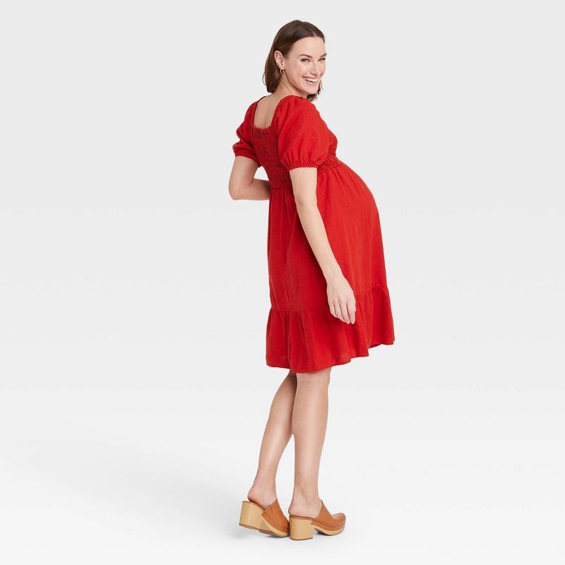 Short Sleeve Smocked Maternity Dress - Isabel Maternity by Ingrid & Isabel™ | Target