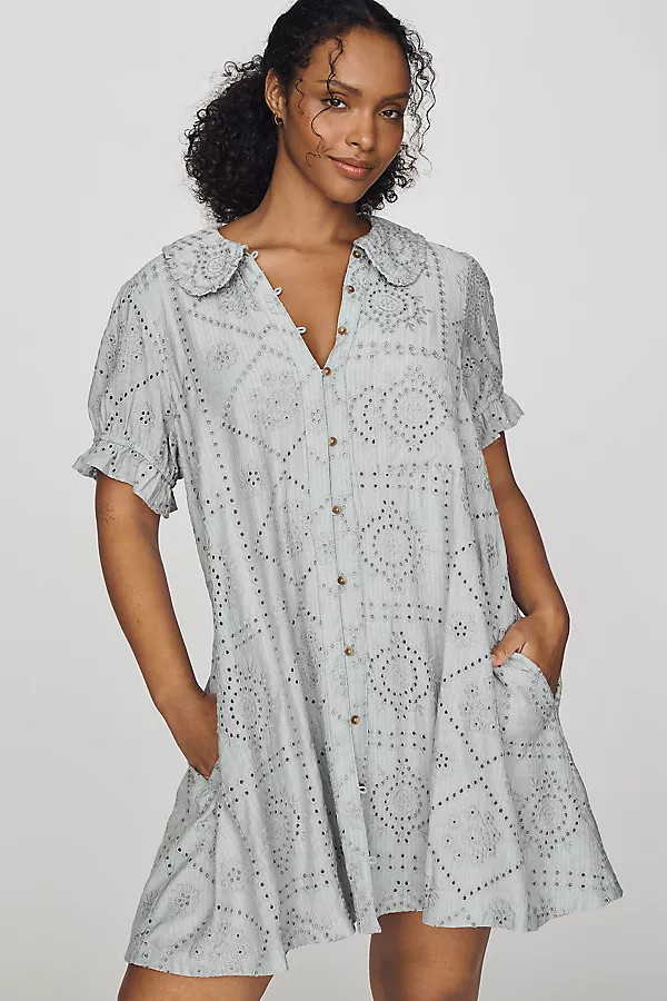 Keira Eyelet Mini Dress | Anthropologie (US)