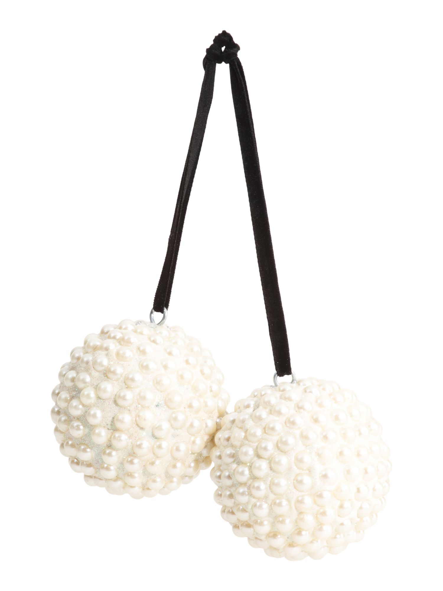 2pk 3in Pearl Embellished Ball Ornaments | TJ Maxx