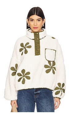 The Great The Patch Pocket Countryside Pullover in Cream & Army from Revolve.com | Revolve Clothing (Global)