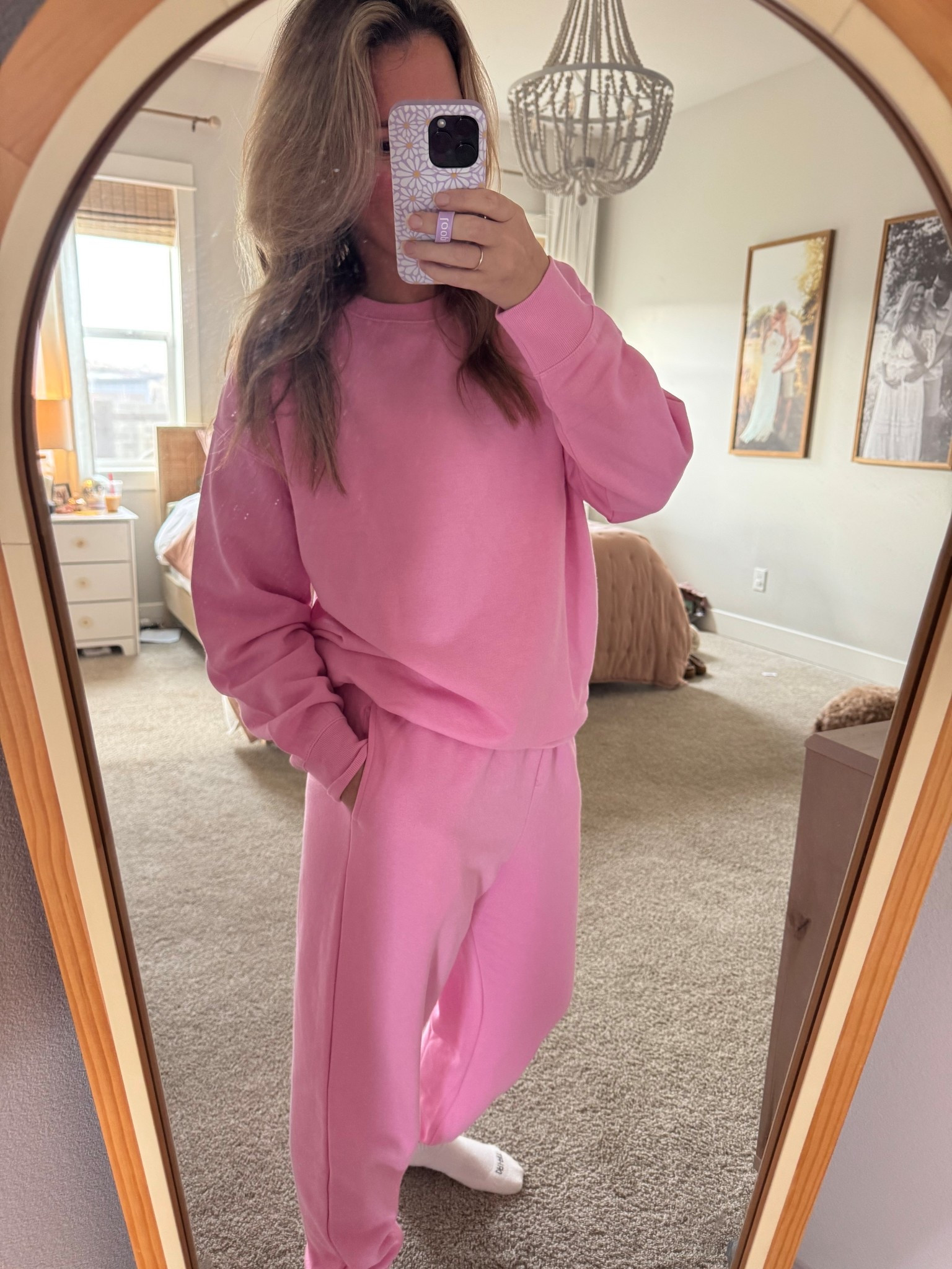 I stumbled across a super cozy perfect bubblegum pink set! Annnnnnd only $11 each! Not pictured is the sports bra that I love, I’d size up on the sports bra if you have bigger tatas or don’t like anything tight around your ribs. I ordered a large in everything. Tall girl approved. 

#LTKMidsize #LTKFindsUnder50 #LTKmomlife