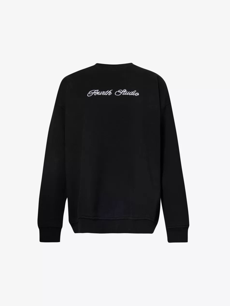 Gigi brand-embroidered cotton-jersey sweatshirt | Selfridges