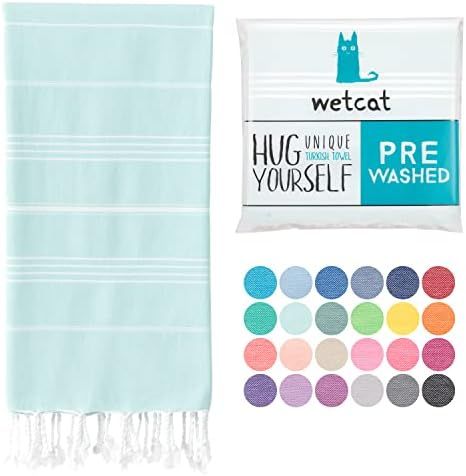 Amazon.com: WETCAT Turkish Beach Towel (38 x 71) - Prewashed for Soft Feel, 100% Cotton - Quick D... | Amazon (US)