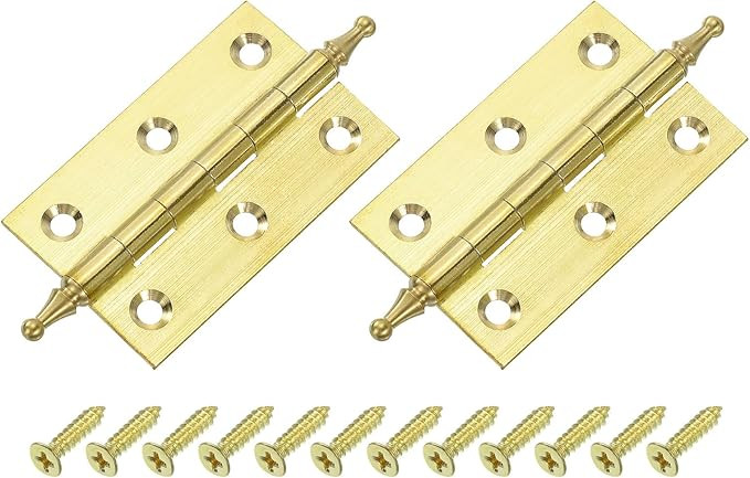 uxcell 2 Pcs Folding Butt Hinges, 2.5 Inch Brass Small Door Hinges Butt Cabinet Hinges Pointed Fo... | Amazon (US)