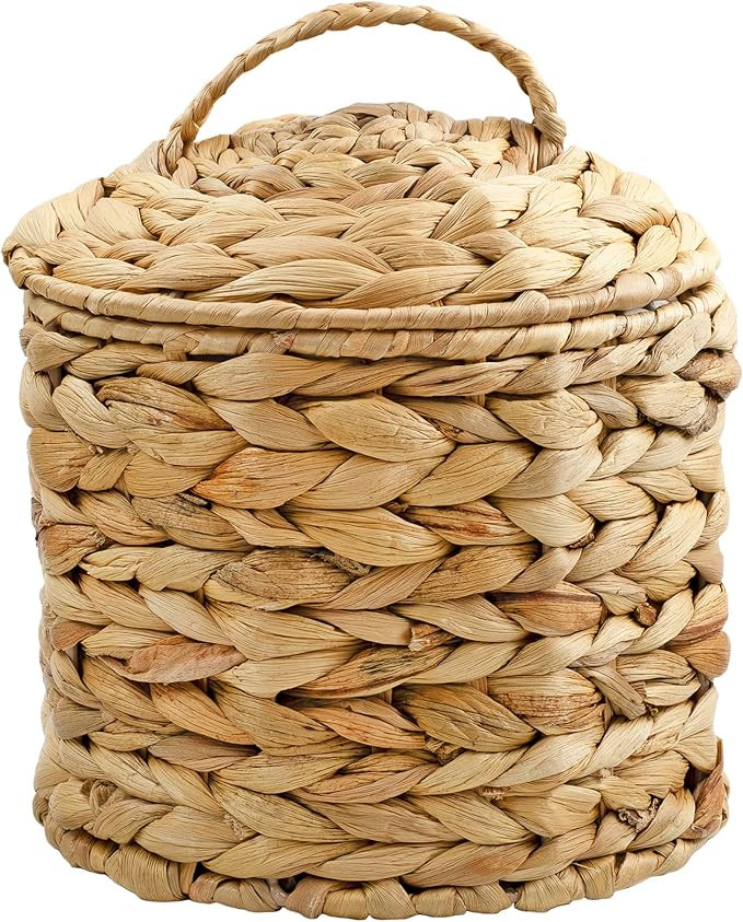 AuldHome Design Basket Coffee Filter Holder (Water Hyacinth), Woven Filter Storage Container w/Li... | Amazon (US)