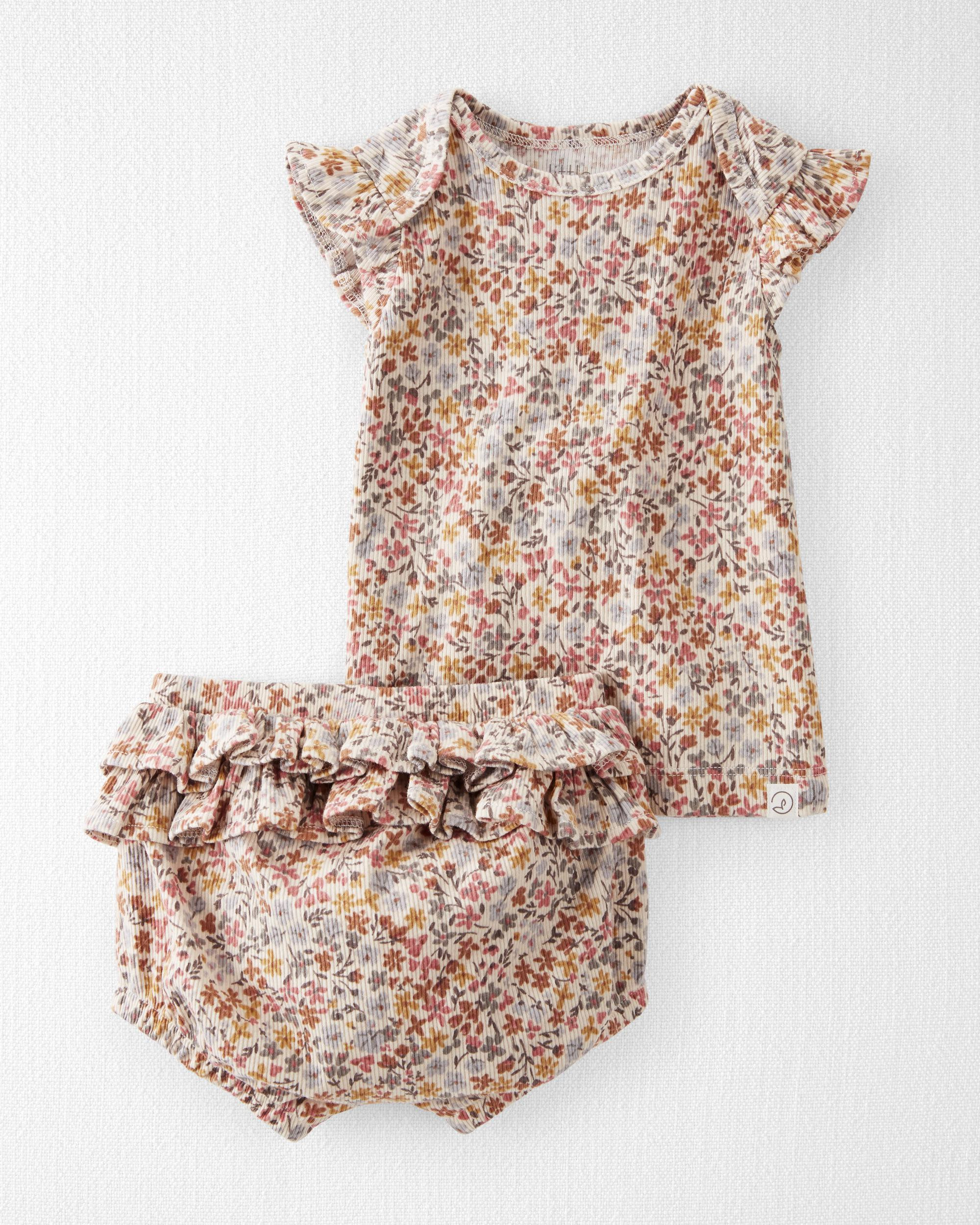 Baby Floral Print 2-Piece Organic Cotton Rib Play Set | Carter's