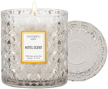 Hotel Scented Candle Natural Essential Oil, Luxury Scented Soy Jar Candle Gifts, Highly Scented, ... | Amazon (US)