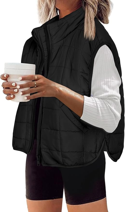 Zeagoo Womens Puffer Vest Ladies Sleeveless Zip Up Outerwear Warm Puffer Lightweight Down all Win... | Amazon (US)
