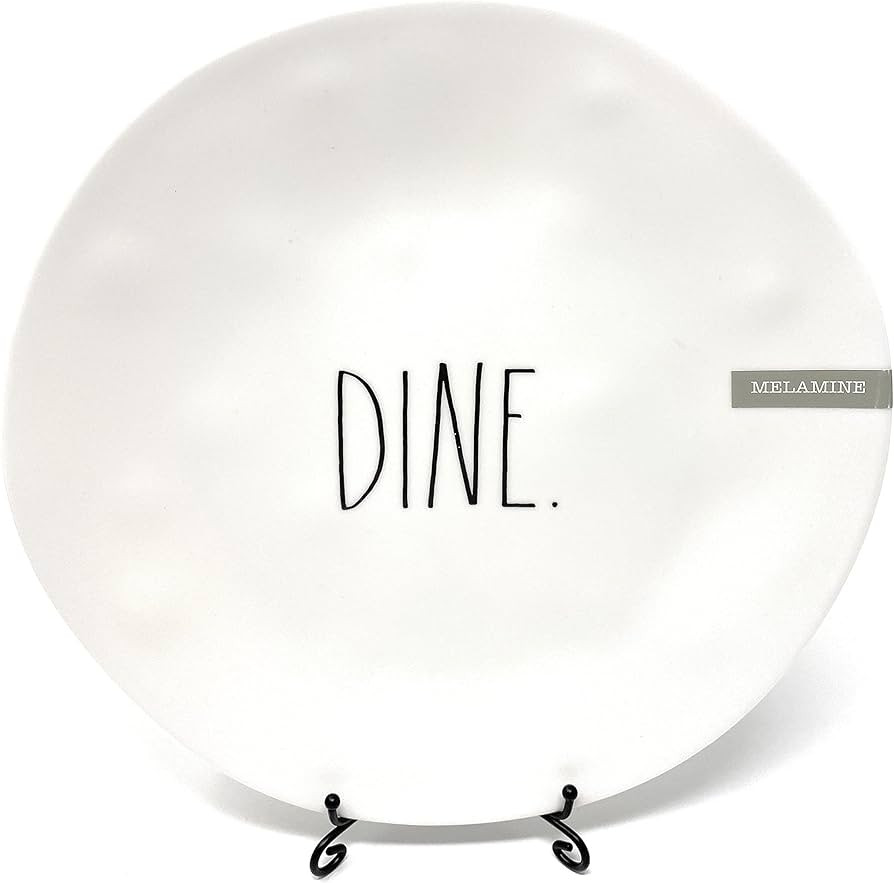 Rae Dunn DINE Melamine 10 inch Dinner Plates Mix and Match (White, DINE) | Amazon (US)