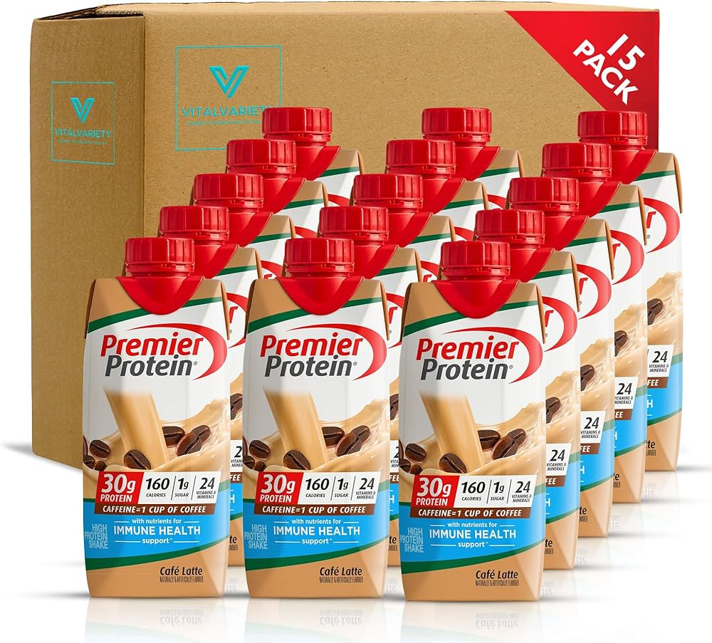 Premier Protein High Protein Shakes Variety Sampler Pack Café Latte 11 Fl. Oz Each (18pk) | Amazon (US)
