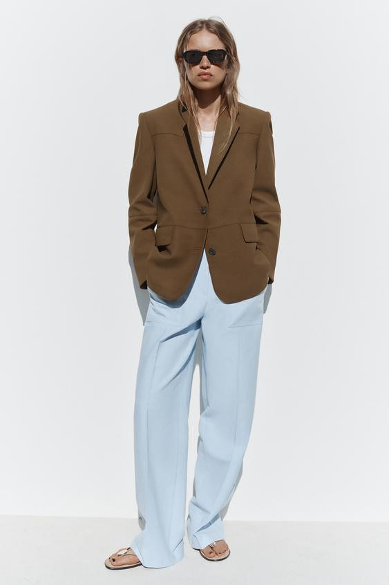 STRAIGHT FIT FAUX SUEDE BLAZER | Zara US