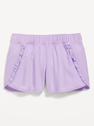 Dolphin-Hem Ruffle-Trim Run Shorts for Girls | Old Navy (US)