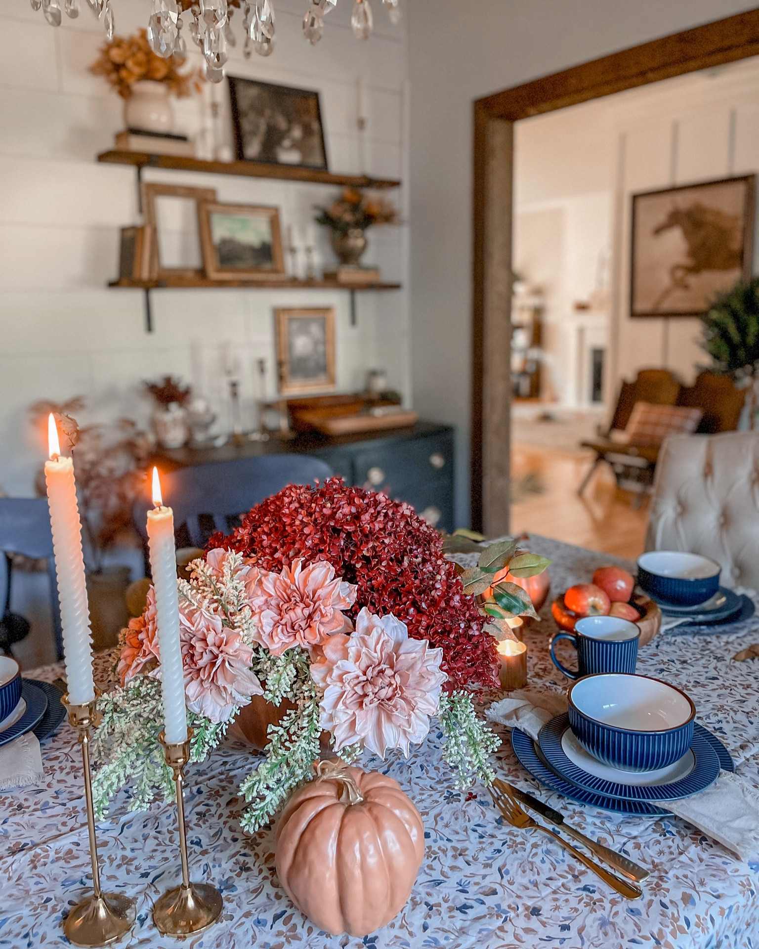 Fall dining room table scape 

#LTKhome #LTKSeasonal #LTKunder50
