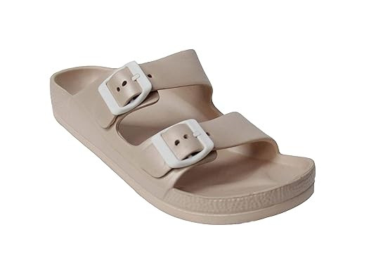 H2K Women's Lightweight Comfort Soft Slides EVA Adjustable Double Buckle Flat Sandals Buddy | Amazon (US)