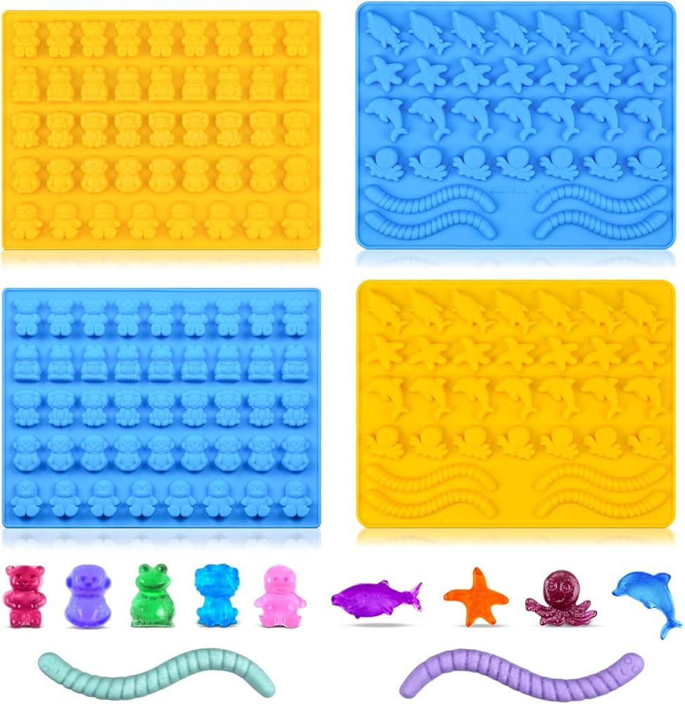 Gummy Bear Mold Candy Molds - Chocolate Molds Including Bears, Frogs, Lions, Monkeys, Penguins, W... | Amazon (US)