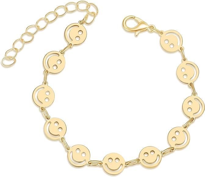 QEPOL Smile Bracelet, Smile Face Charms Bracelet Smile Design Bracelet Happy Smile Friendship Bra... | Amazon (US)