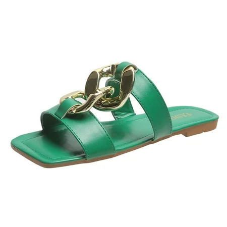 symoid Womens Slides on Clearance- Summer Casual New Open Toe Comfort Green Sandals Women Size 6.5 | Walmart (US)
