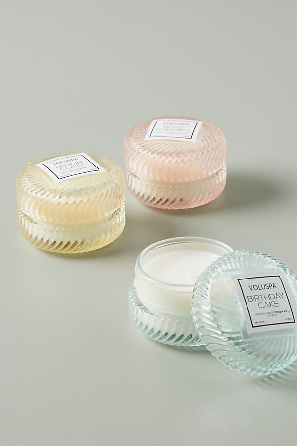 Voluspa Mini Glass Candles, Set of 3 By Voluspa in Assorted | Anthropologie (US)