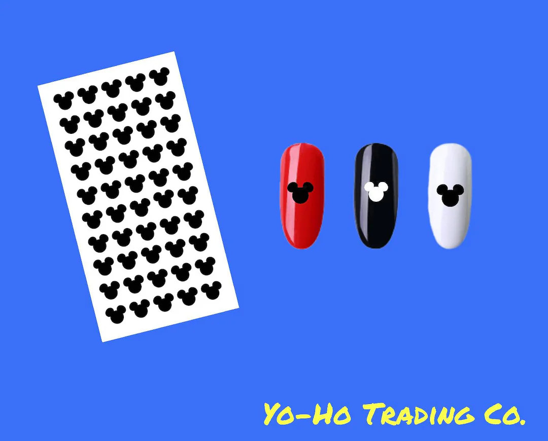 Mouse Head Nail Decals (50, 100 or 150!)  Disney Vacation nail decals | Etsy (US)
