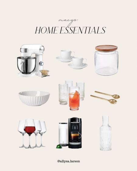 Macys, home essentials, home finds, espresso machine, mixer, serving bowl, wine glasses  

#LTKGiftGuide #LTKstyletip #LTKhome