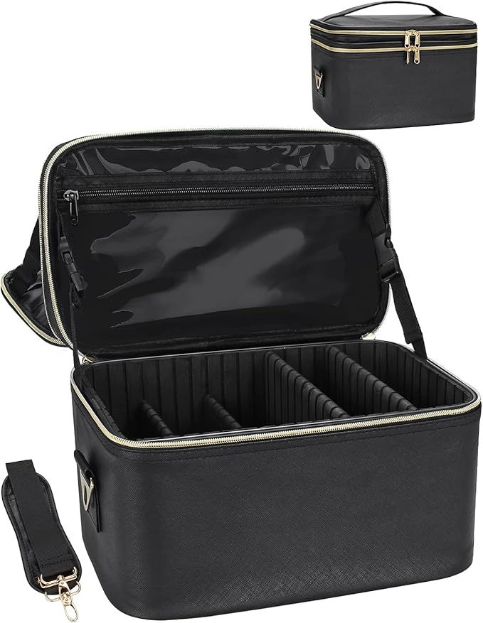 Travel Makeup Bag, Chomeiu Makeup Case Large Cosmetic Bag Case Organizer Waterproof for Cosmetics... | Amazon (US)