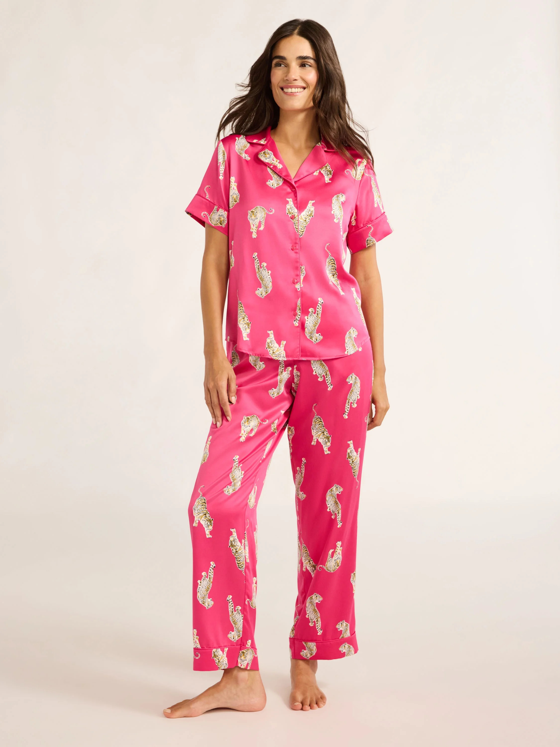 Joyspun Women’s Satin Top and Pants Pajama Set, 2-Piece, Sizes XS-3X | Walmart (US)